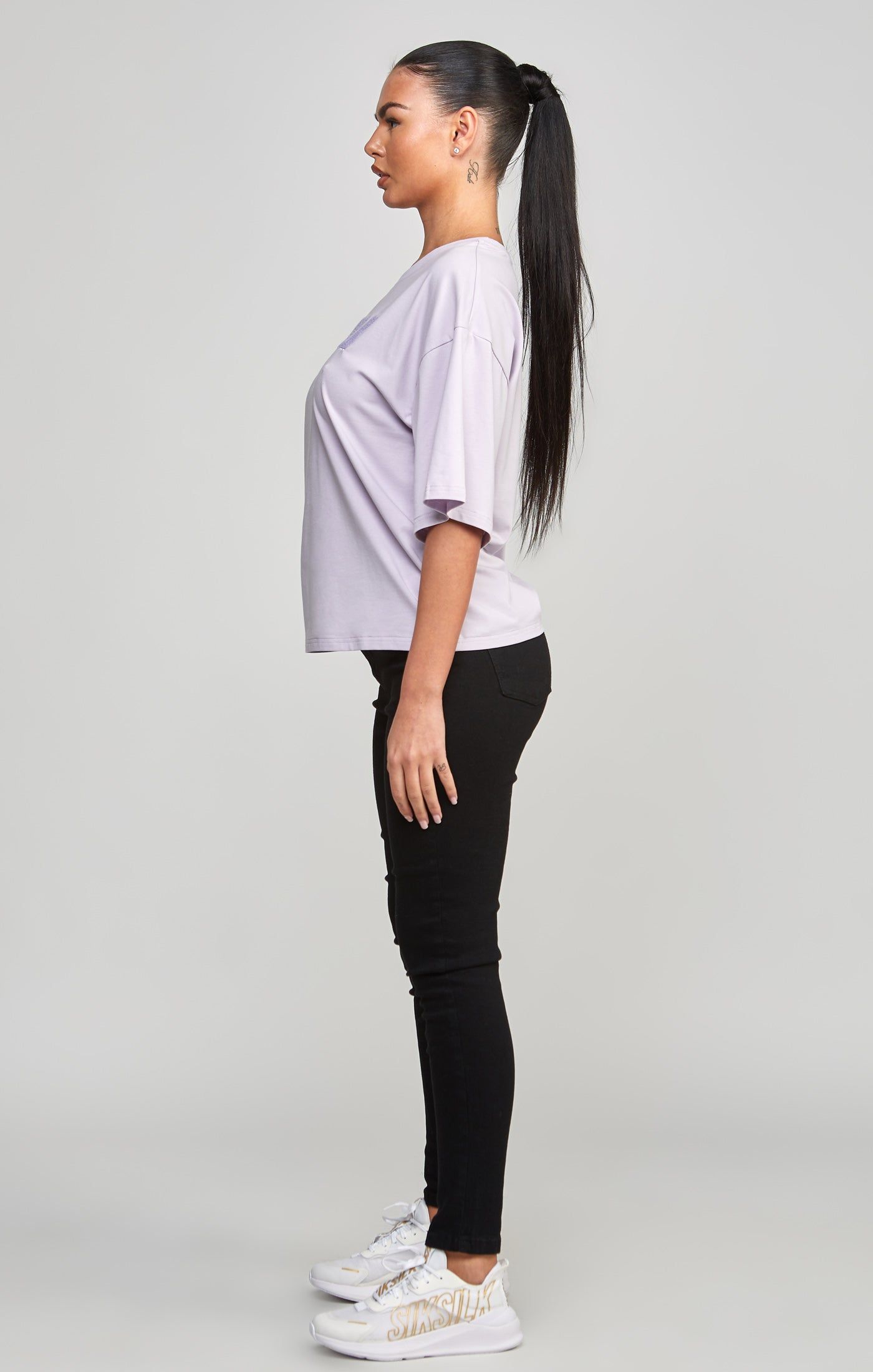 Purple Varsity Logo Crop T-Shirt sold by Siksilk product image thumbnail 4