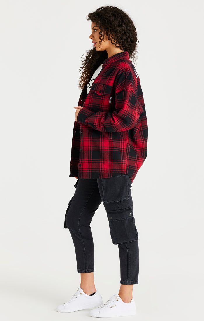 SikSilk Oversized Check Shirt - Red sold by Siksilk product image thumbnail 5