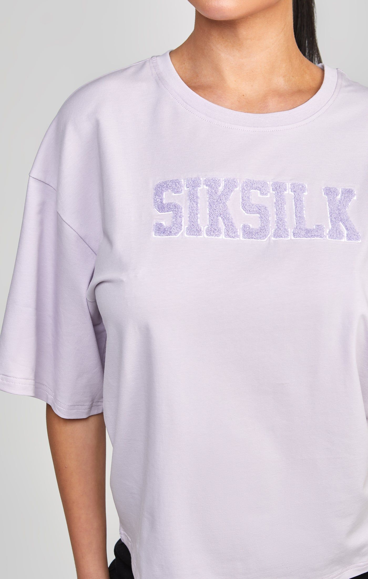 Purple Varsity Logo Crop T-Shirt sold by Siksilk product image thumbnail 2