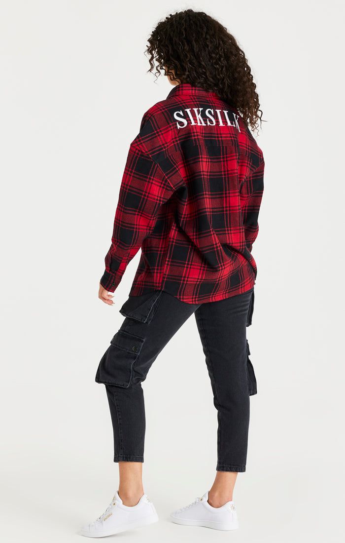SikSilk Oversized Check Shirt - Red sold by Siksilk product image thumbnail 6