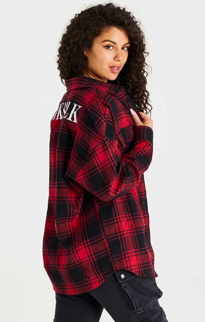 SikSilk Oversized Check Shirt - Red sold by Siksilk product image thumbnail 3