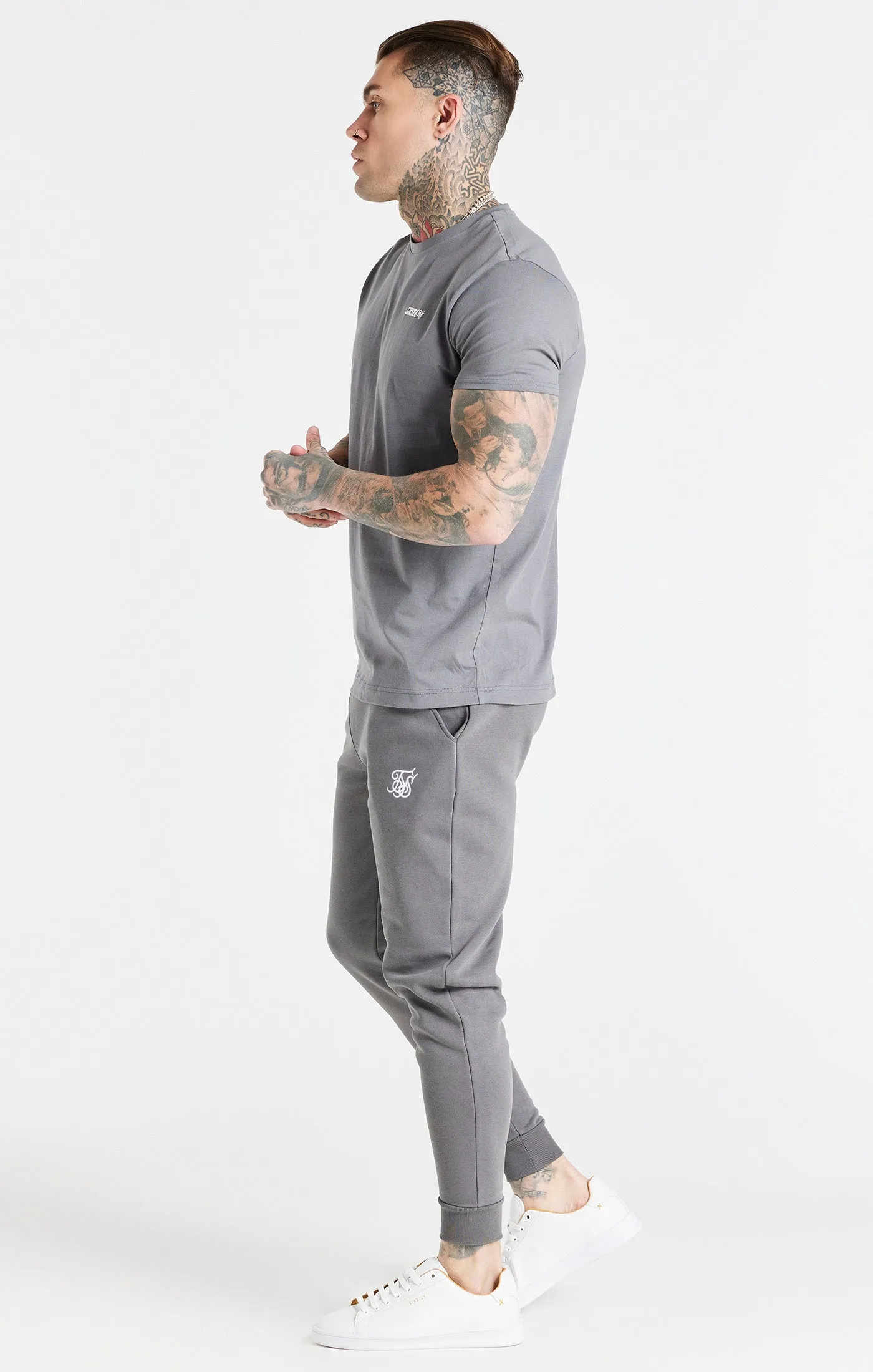 Grey Essential Cuffed Jogger sold by Siksilk product image thumbnail 3