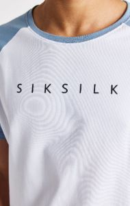 Boys White Raglan Printed T-Shirt sold by Siksilk