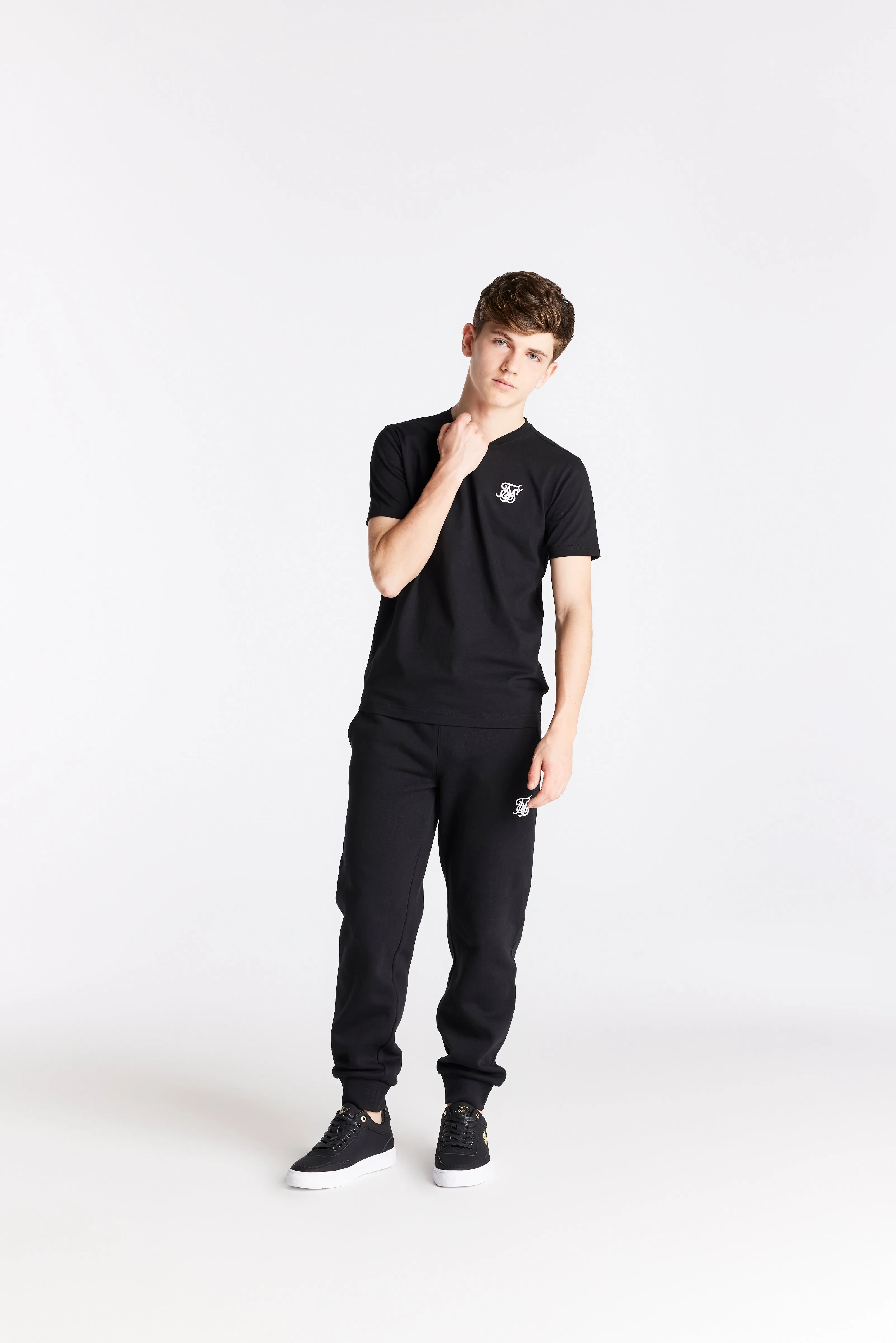 Boys Black Essentials Short Sleeve T-Shirt sold by Siksilk product image thumbnail 3