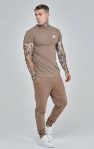 Brown Essential Short Sleeve Muscle Fit T-Shirt sold by Siksilk