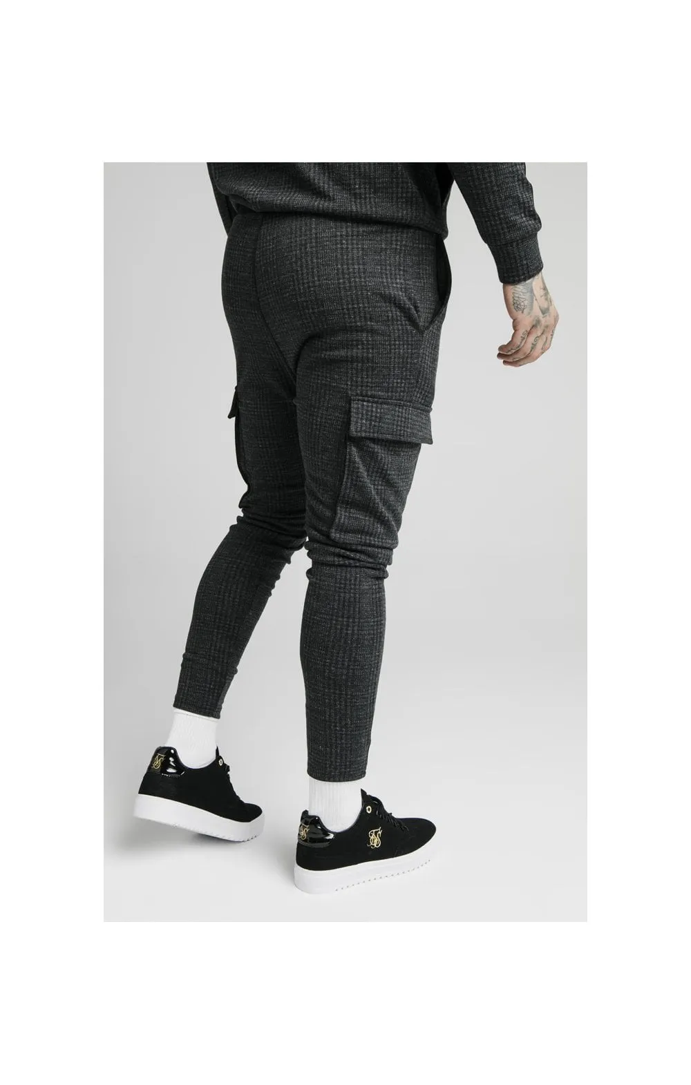 SikSilk Tonal Check Cargo Pant – Grey sold by Siksilk product image thumbnail 3