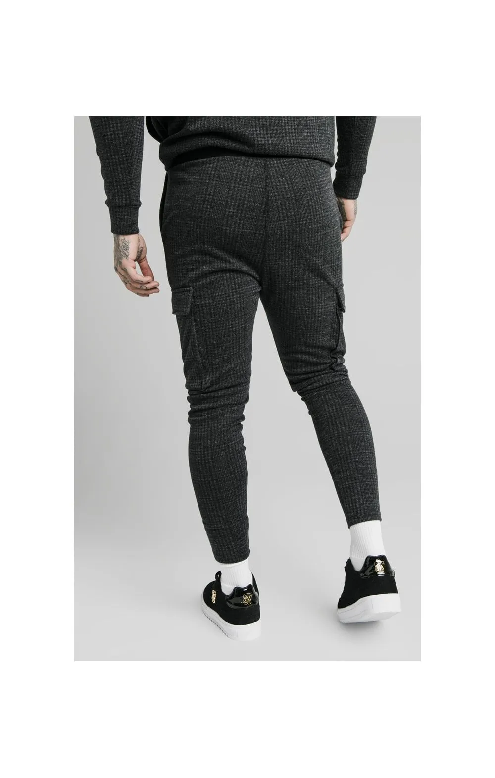 SikSilk Tonal Check Cargo Pant – Grey sold by Siksilk product image thumbnail 5