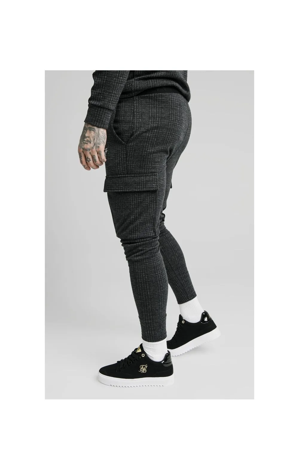 SikSilk Tonal Check Cargo Pant – Grey sold by Siksilk product image thumbnail 2