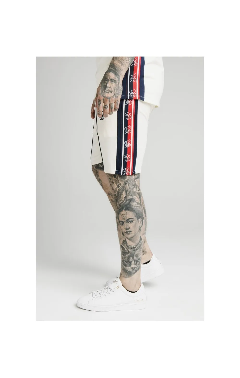 SikSilk Retro Tape Relaxed Shorts - Off White sold by Siksilk product image thumbnail 2