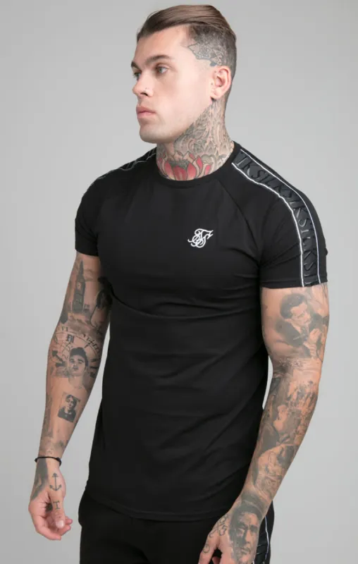 Black Raglan Muscle Fit T-Shirt sold by Siksilk