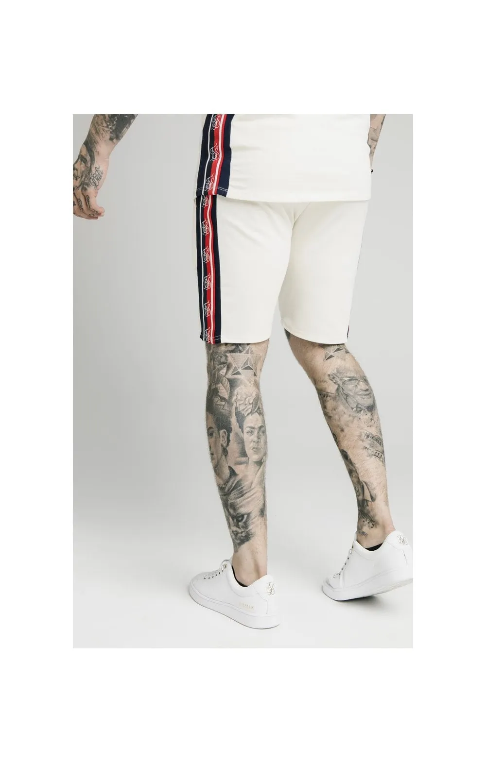 SikSilk Retro Tape Relaxed Shorts - Off White sold by Siksilk product image thumbnail 3