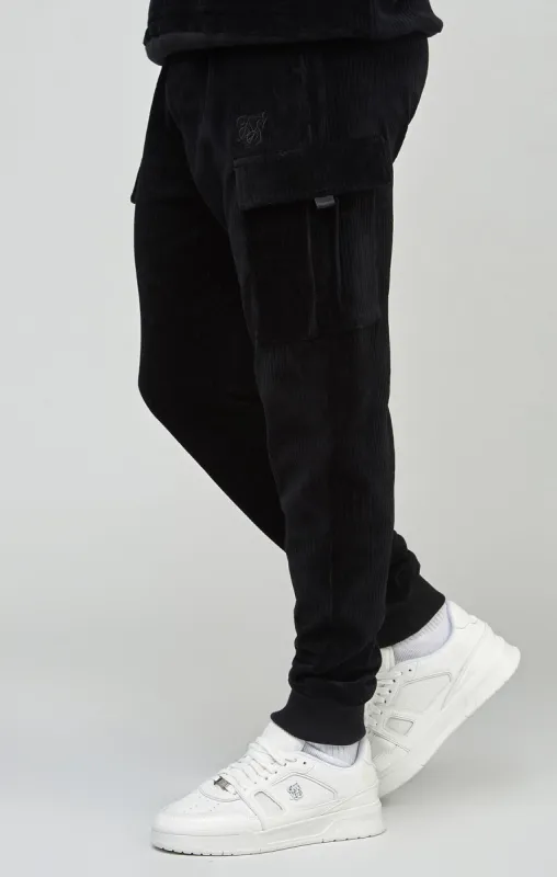 Black Corduroy Cargo Joggers sold by Siksilk