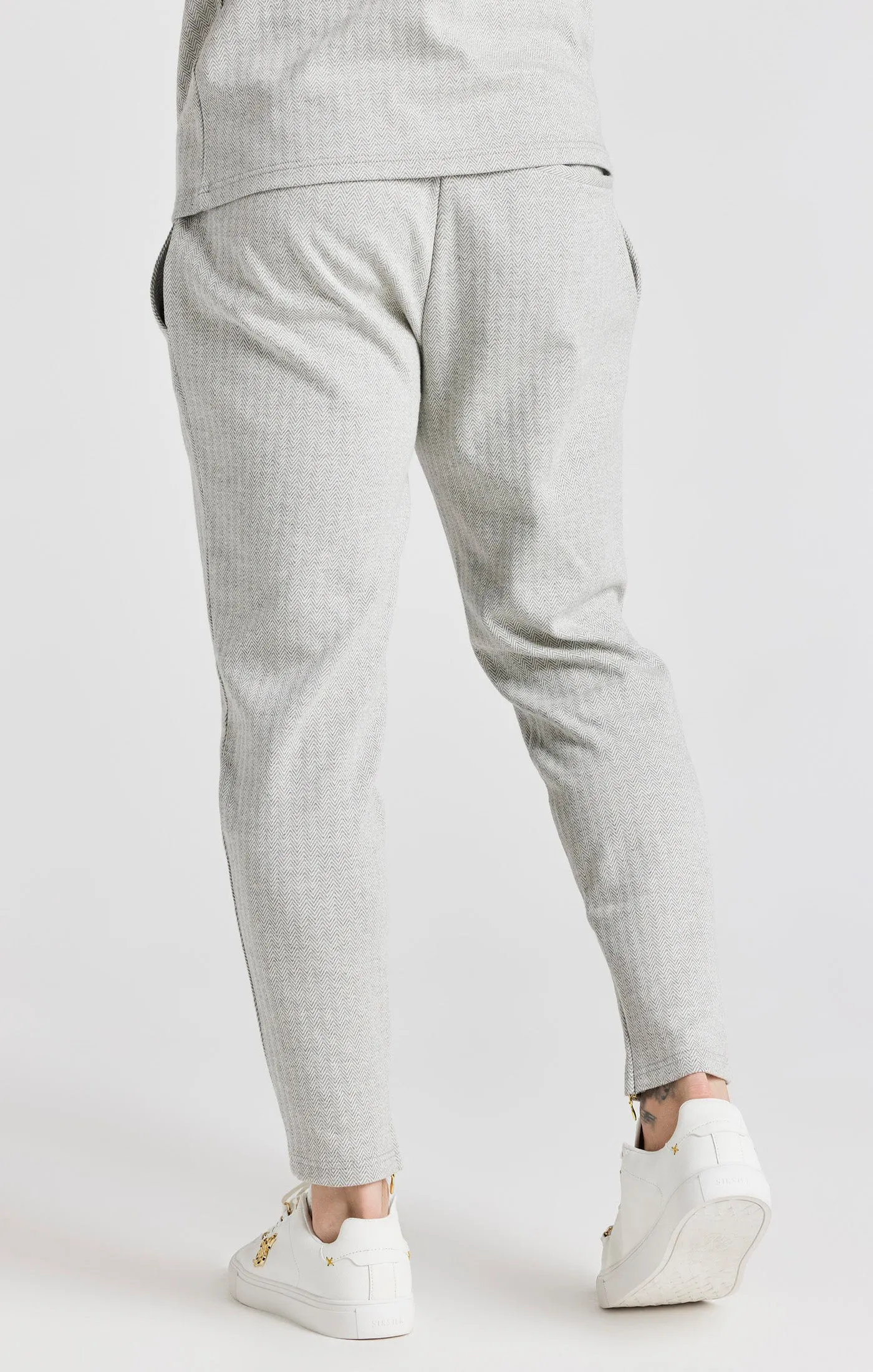 Grey Herringbone Track Pant sold by Siksilk product image thumbnail 4