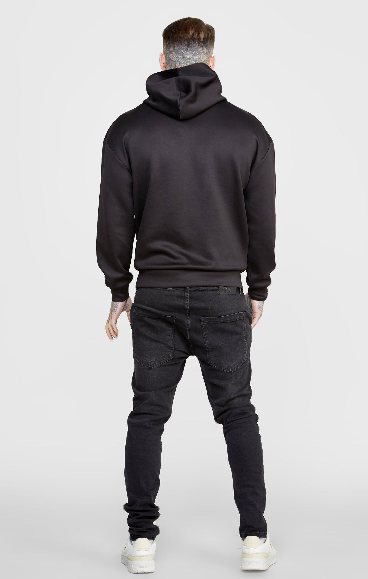 Black Poly Button Overhead Hoodie sold by Siksilk product image thumbnail 5