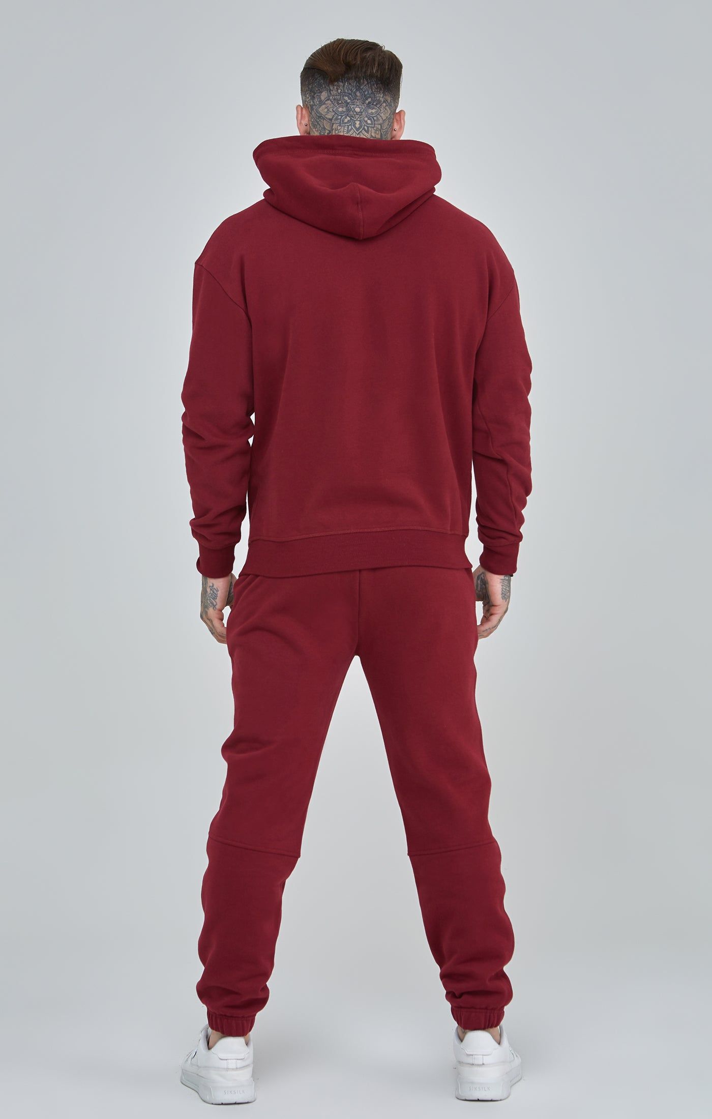 Burgundy Script Logo Relaxed Fit Joggers sold by Siksilk product image thumbnail 5