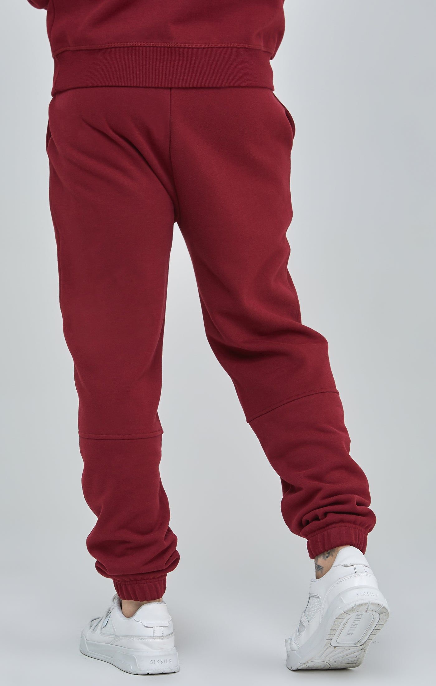 Burgundy Script Logo Relaxed Fit Joggers sold by Siksilk product image thumbnail 4