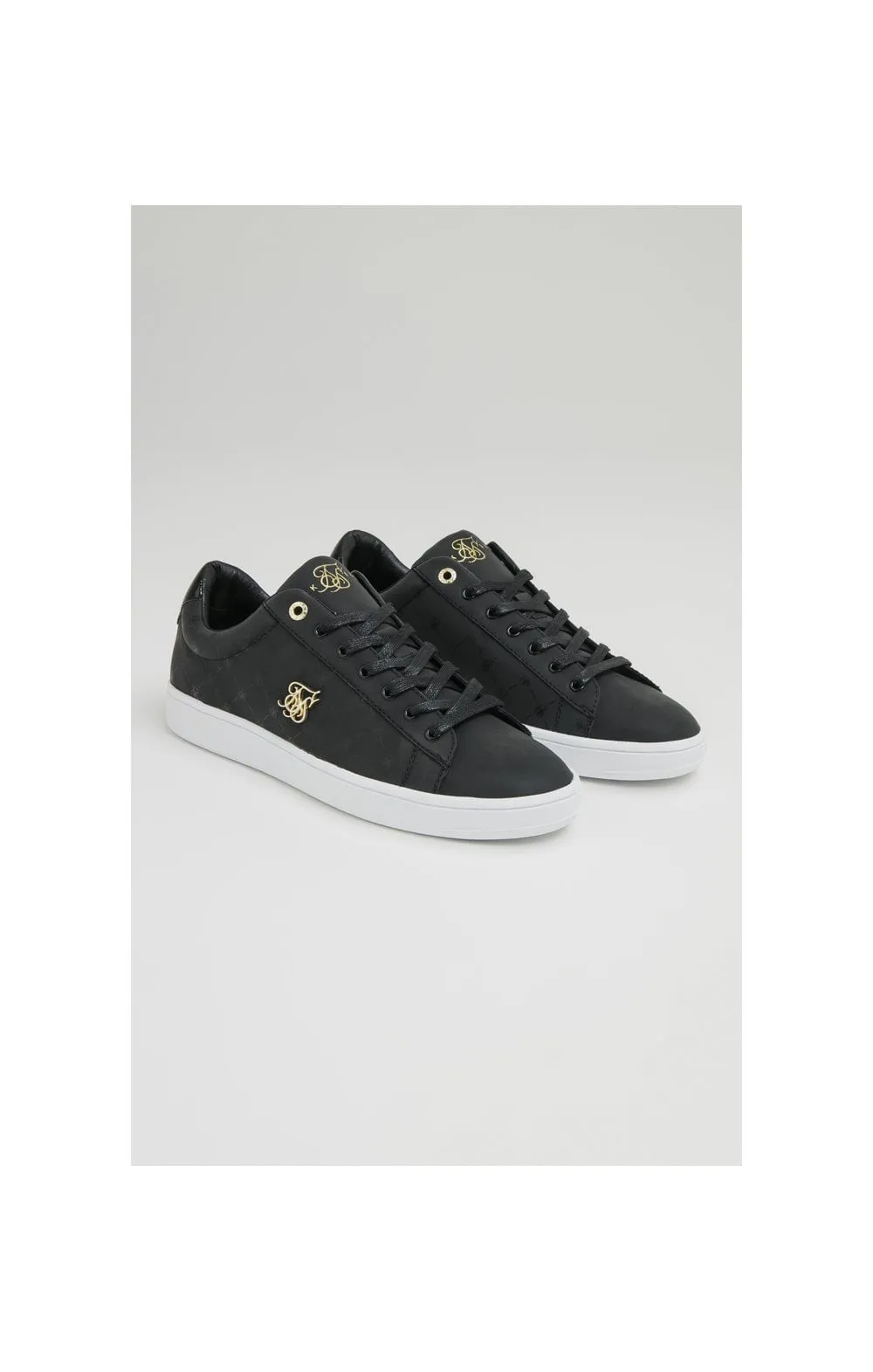 Black Low-Top Casual Monogram Trainer sold by Siksilk product image thumbnail 4