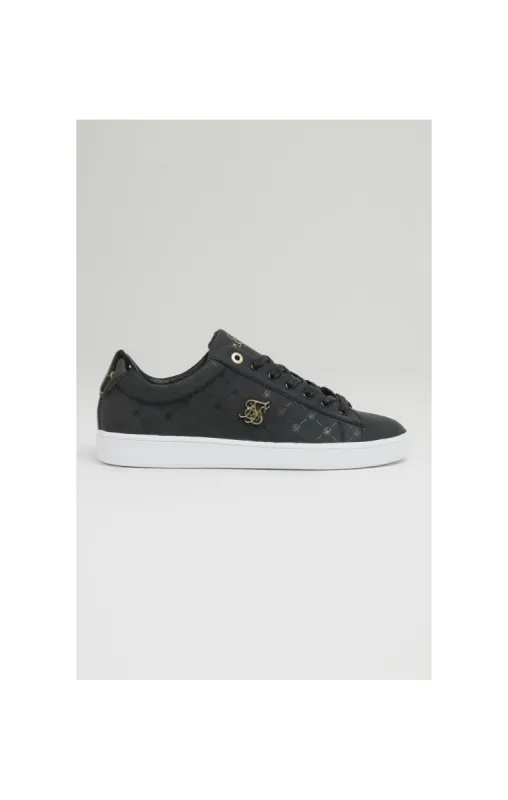 Black Low-Top Casual Monogram Trainer sold by Siksilk