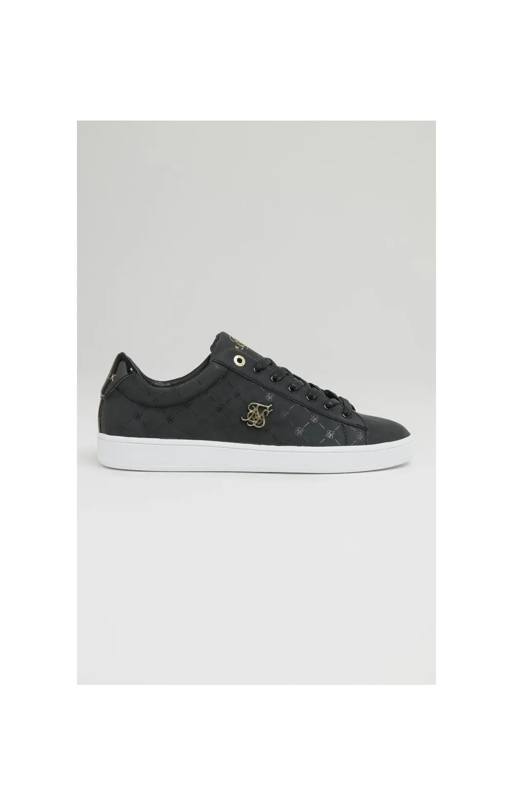 Black Low-Top Casual Monogram Trainer sold by Siksilk