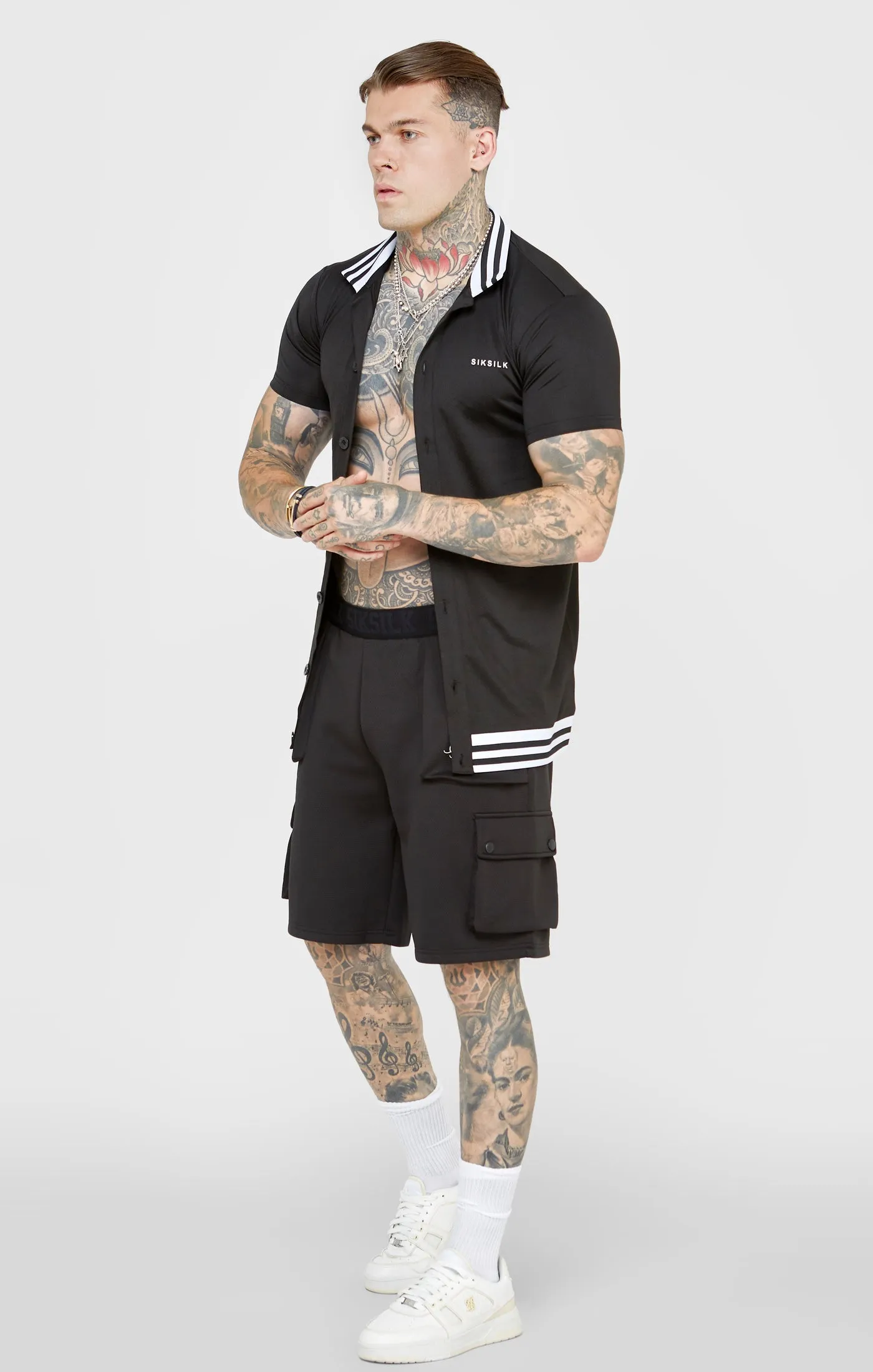 Black Casual Cargo Pocket Short sold by Siksilk product image thumbnail 3