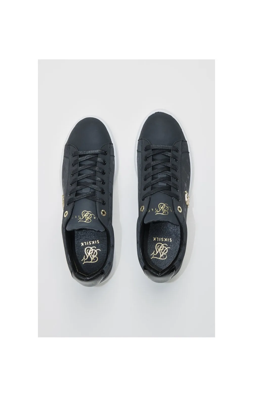 Black Low-Top Casual Monogram Trainer sold by Siksilk product image thumbnail 5
