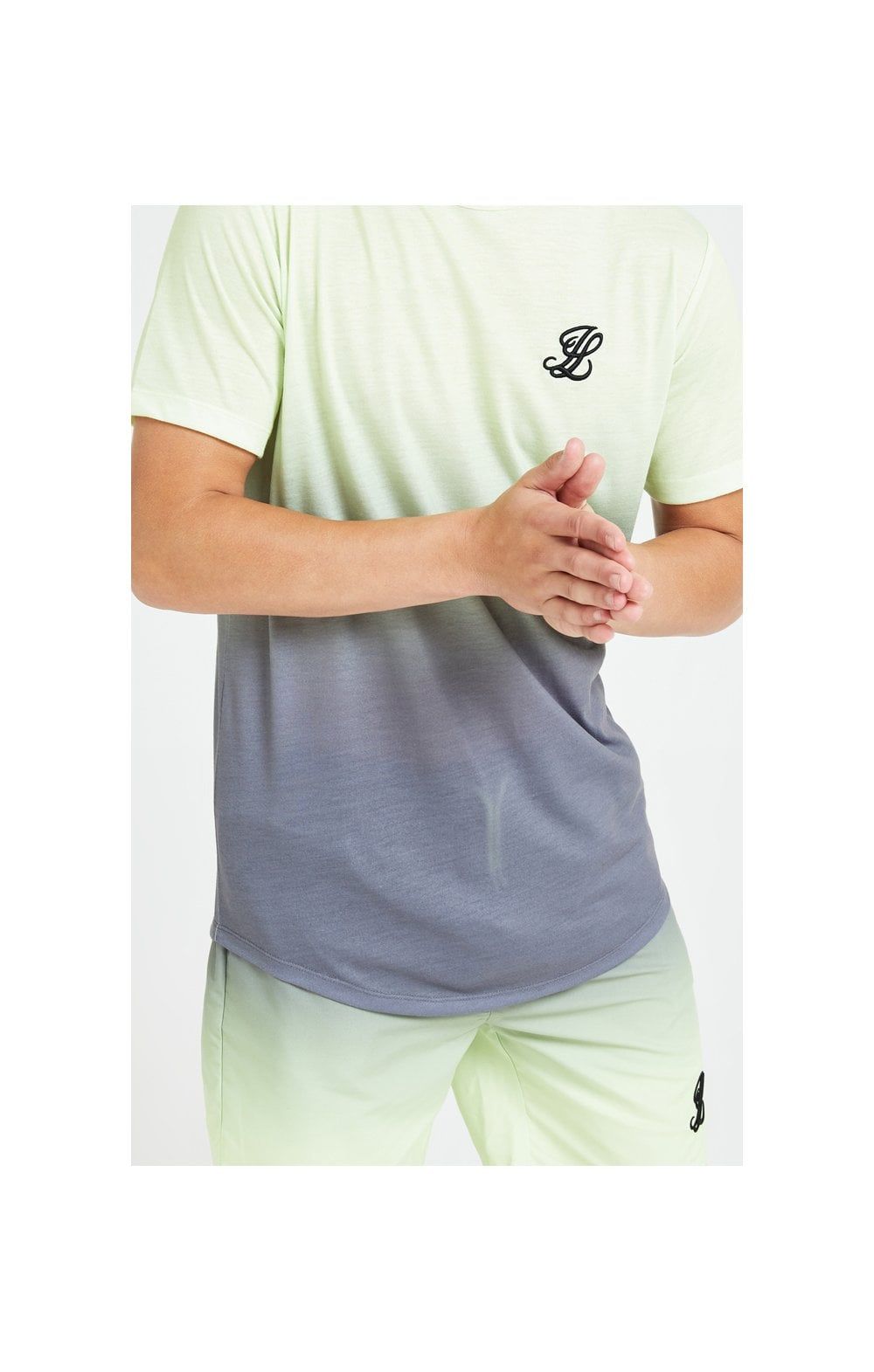 Illusive London Blaze Fade Tee - Dark Grey & Lime sold by Siksilk product image thumbnail 2