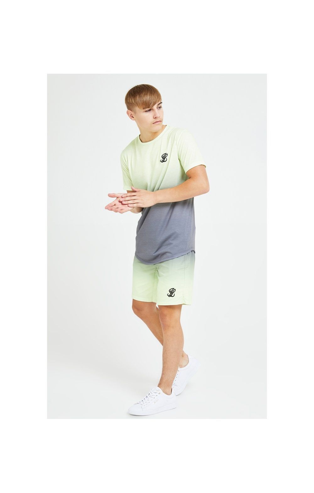 Illusive London Blaze Fade Tee - Dark Grey & Lime sold by Siksilk product image thumbnail 3