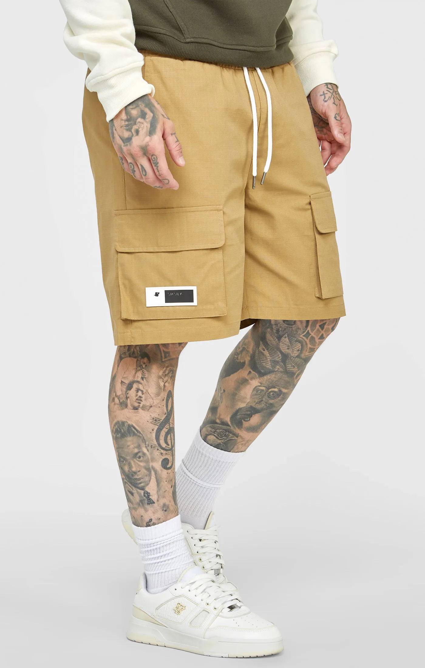 Tan Ripstop Cargo Short sold by Siksilk