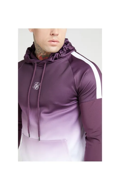 SikSilk Vapour Hybrid Sleeve Tape Hoodie - Rich Burgundy Fade sold by Siksilk