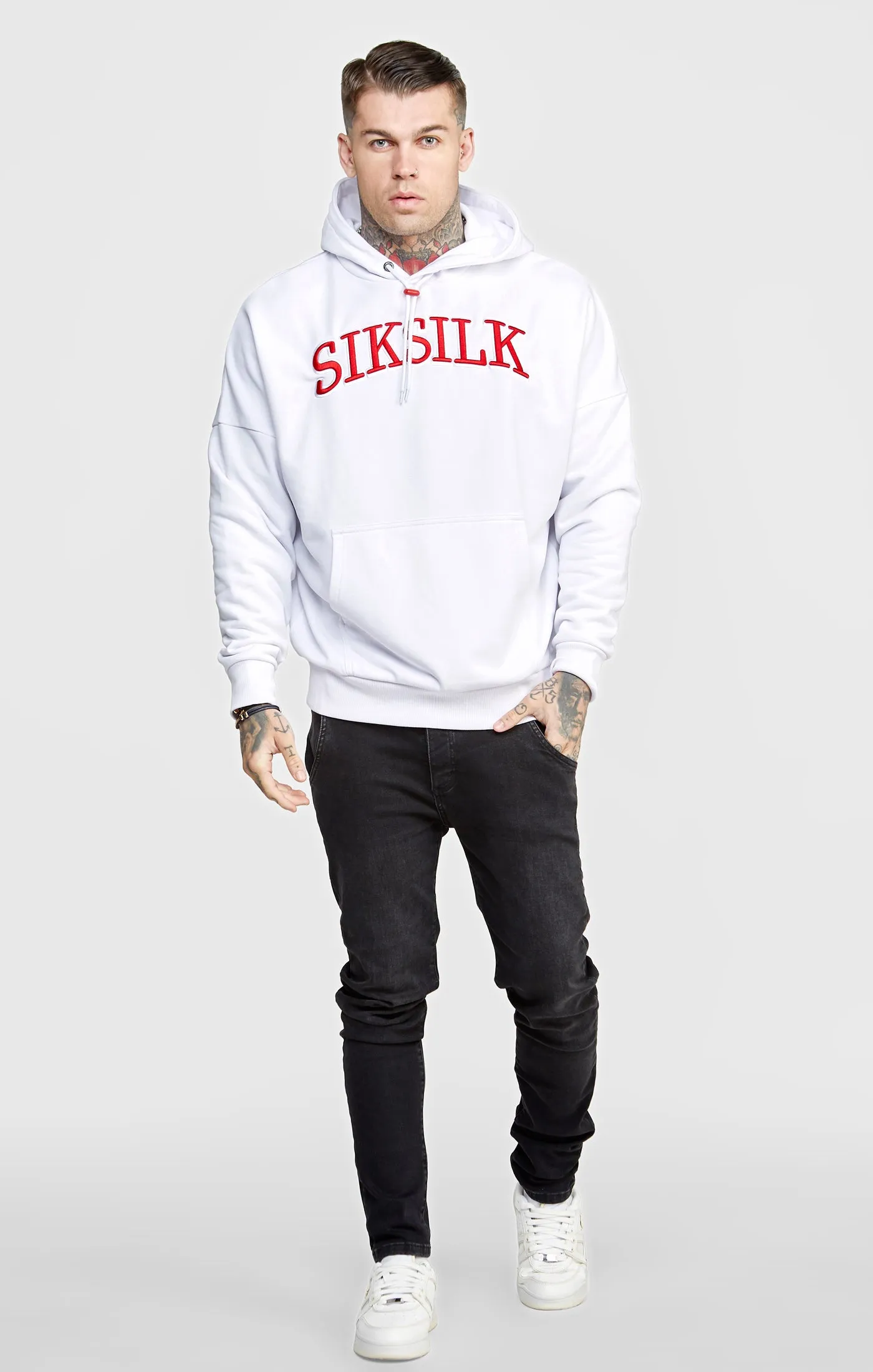 White Logo Oversized Hoodie sold by Siksilk product image thumbnail 3