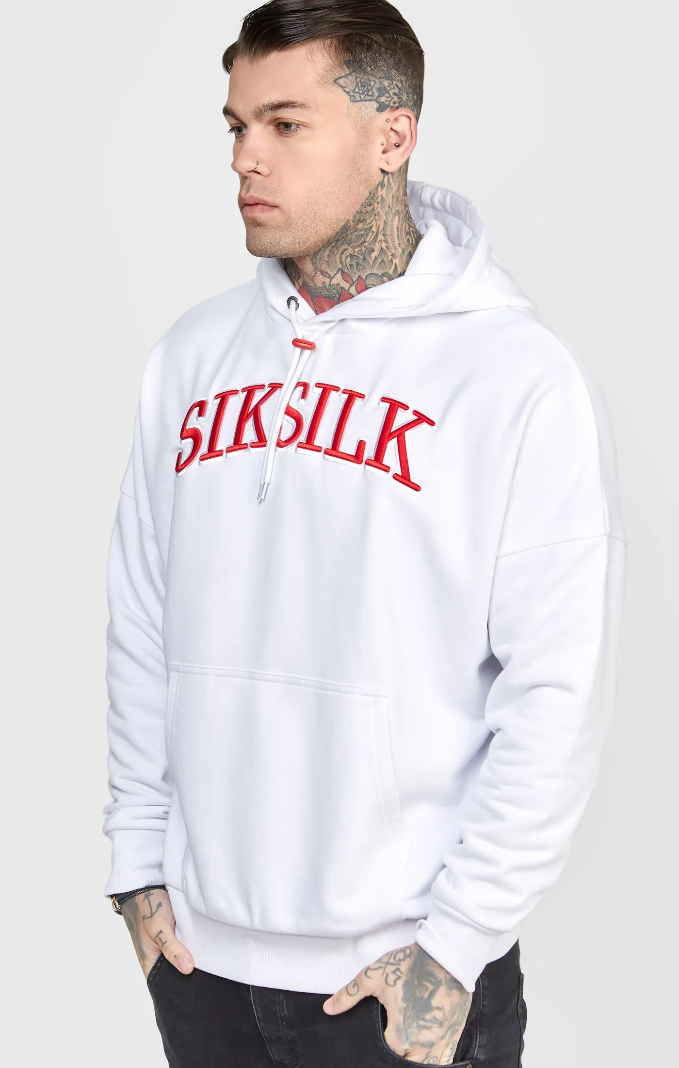 White Logo Oversized Hoodie sold by Siksilk