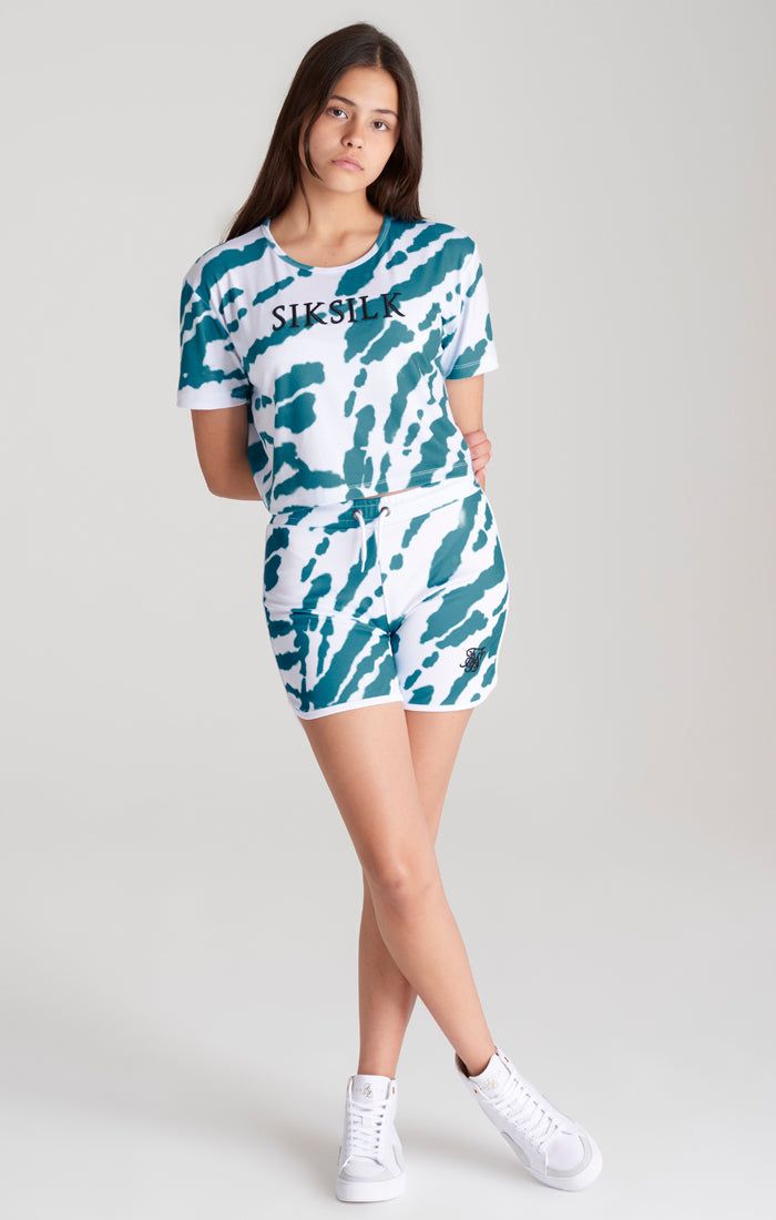 Girls White Tie Dye Cropped T-Shirt sold by Siksilk product image thumbnail 4