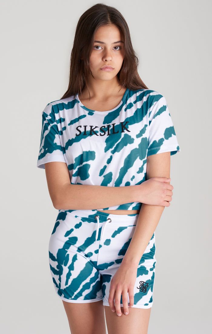 Girls White Tie Dye Cropped T-Shirt sold by Siksilk