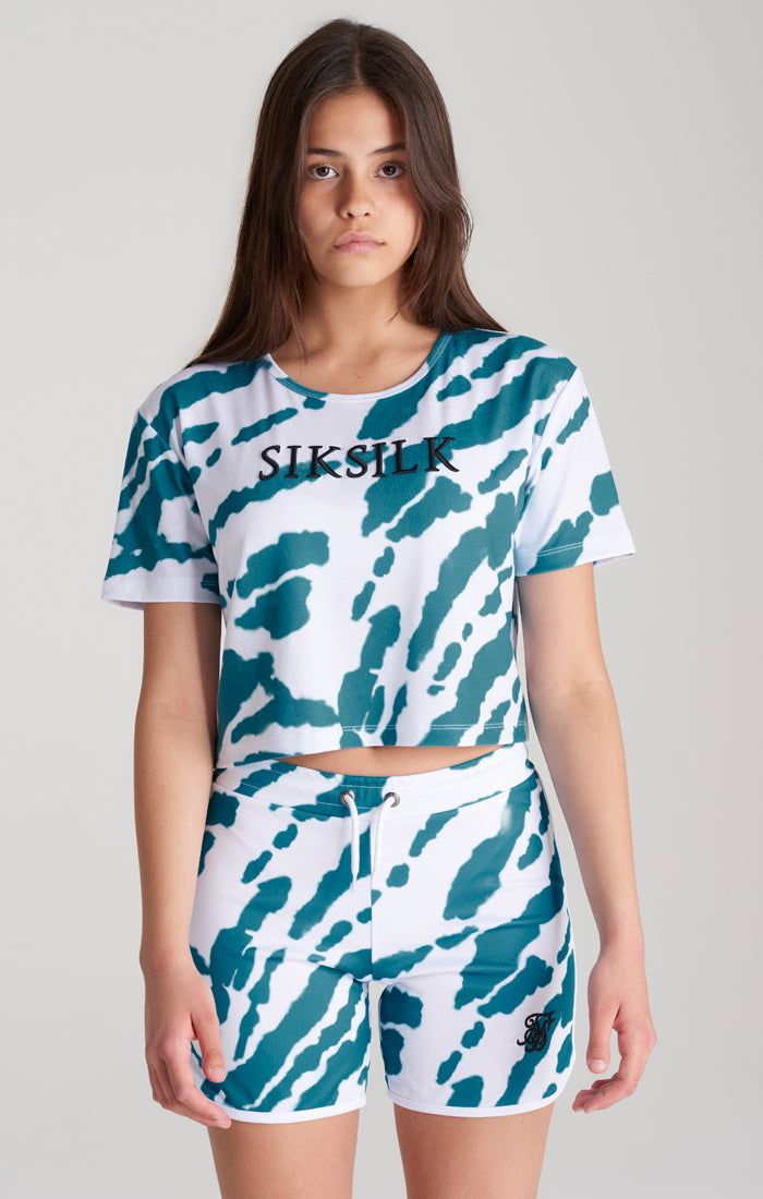 Girls White Tie Dye Cropped T-Shirt sold by Siksilk product image thumbnail 2