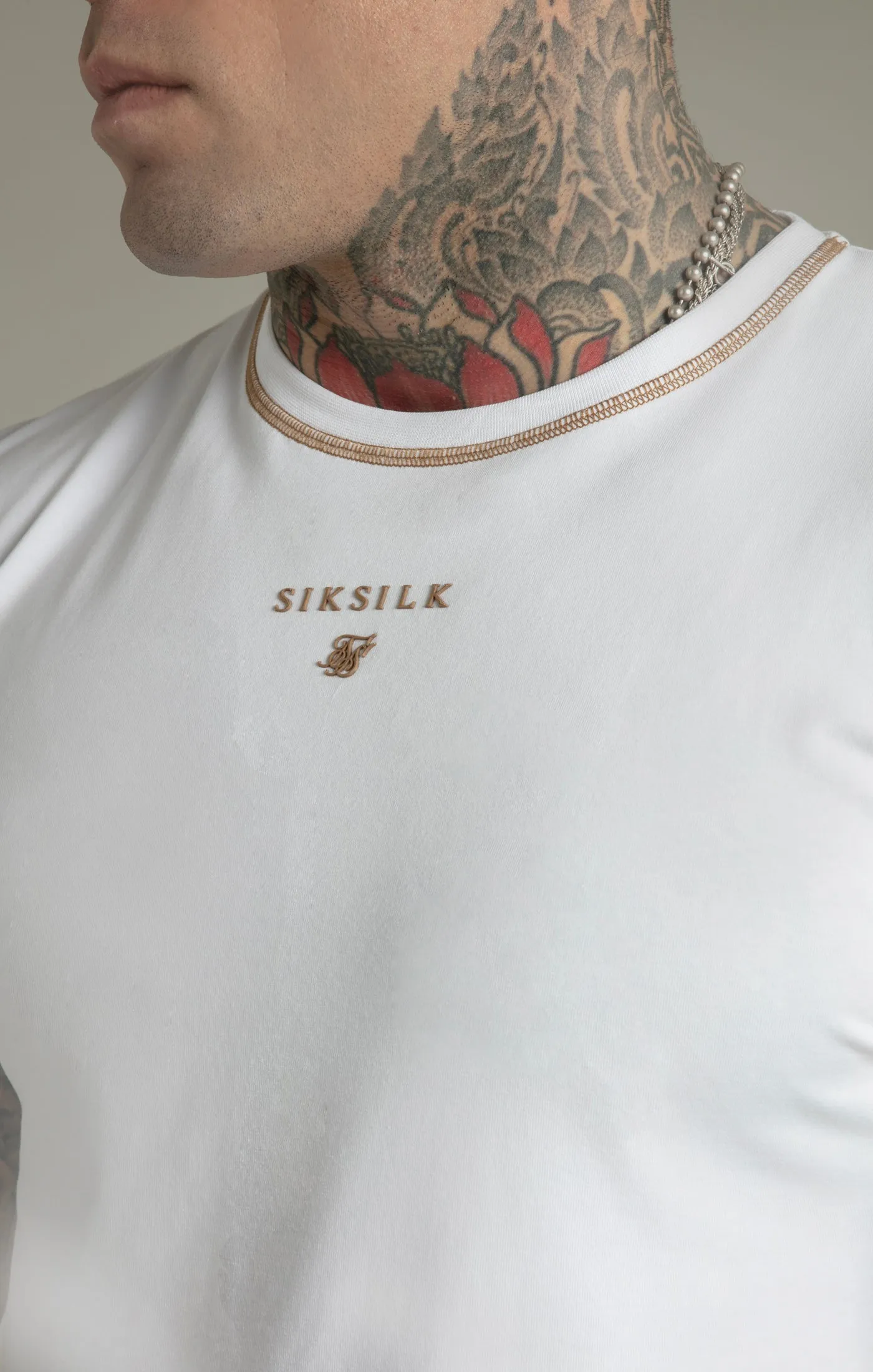 White Muscle Fit T-Shirt sold by Siksilk product image thumbnail 3