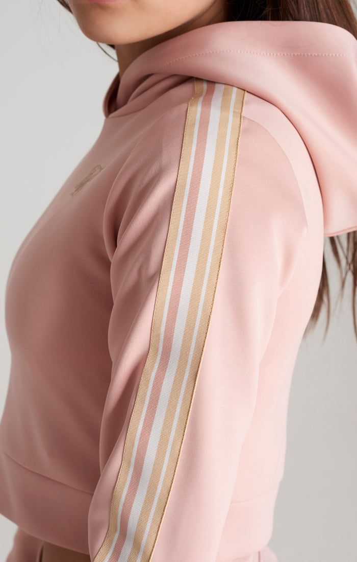 Girls Pink Taped Cropped Hoodie sold by Siksilk product image thumbnail 3