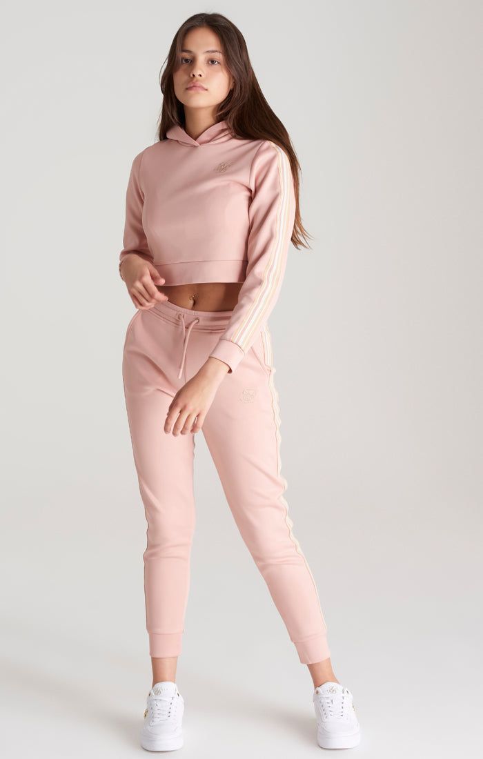 Girls Pink Taped Cropped Hoodie sold by Siksilk product image thumbnail 4