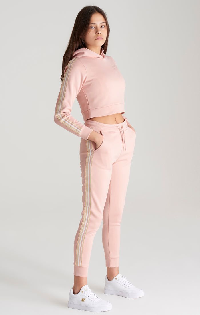Girls Pink Taped Cropped Hoodie sold by Siksilk product image thumbnail 5