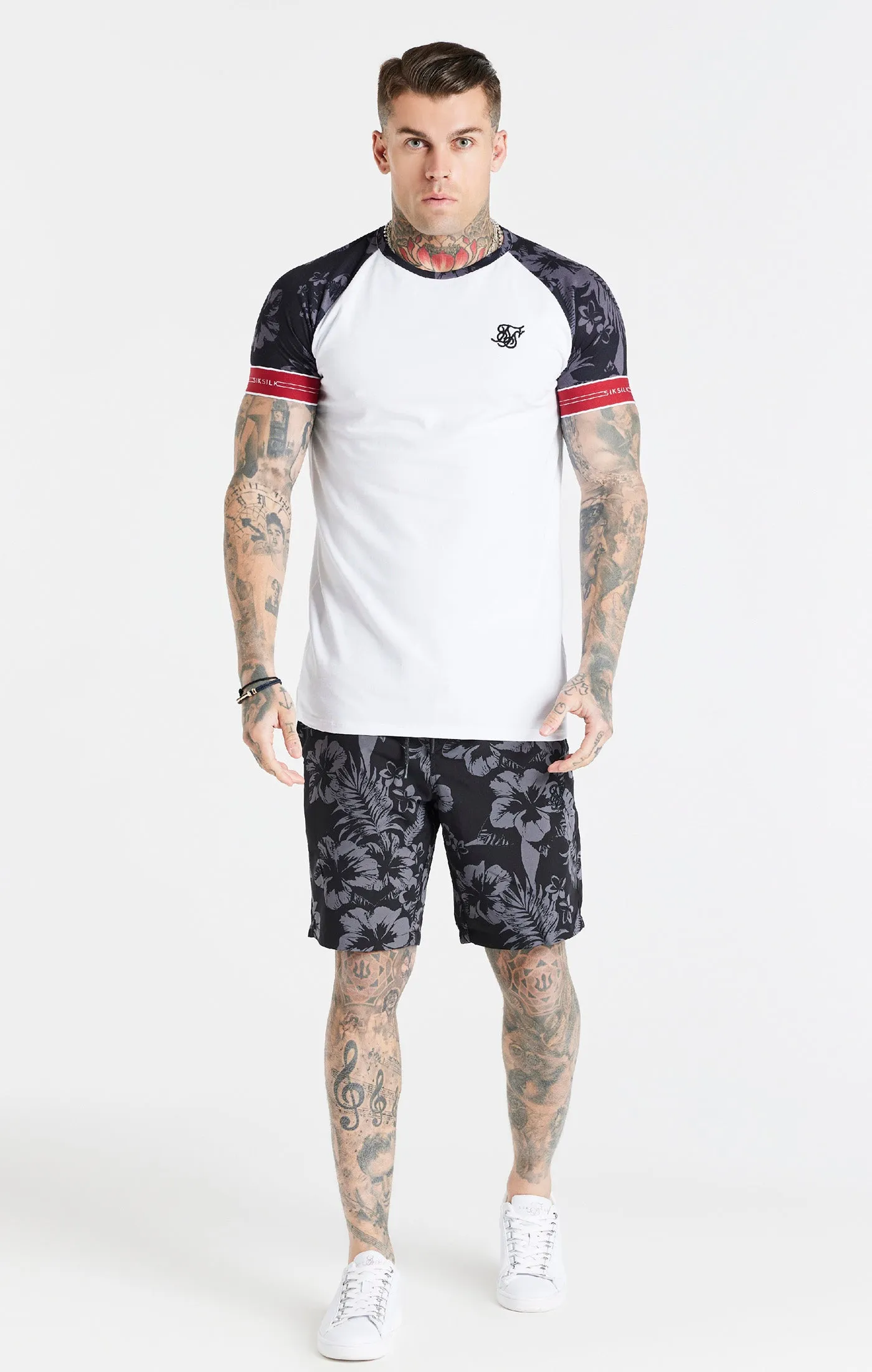 SikSilk S/S Hawaii Status Tech Tee - White & Black Hawaii sold by Siksilk product image thumbnail 3