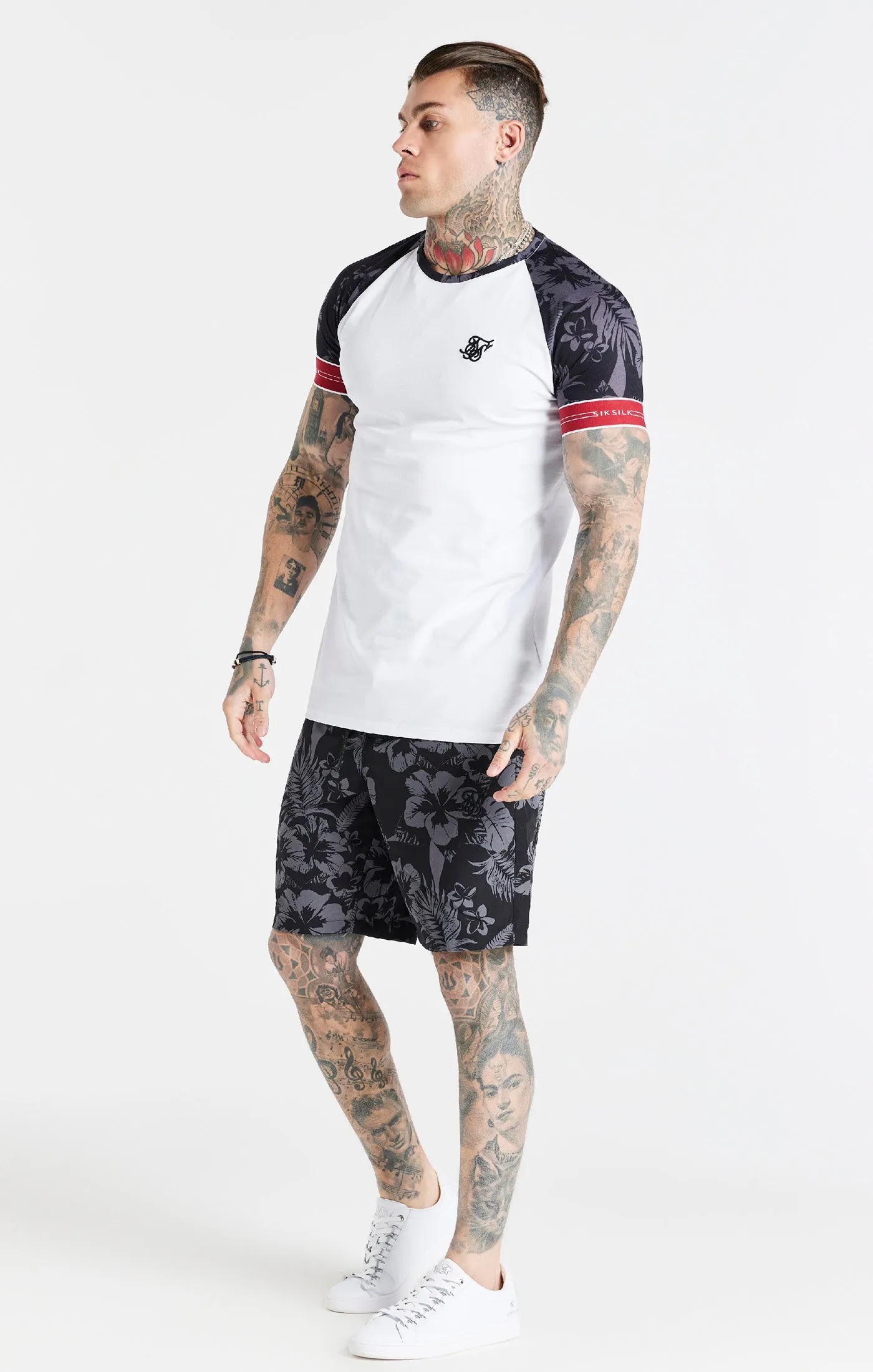 SikSilk S/S Hawaii Status Tech Tee - White & Black Hawaii sold by Siksilk product image thumbnail 4
