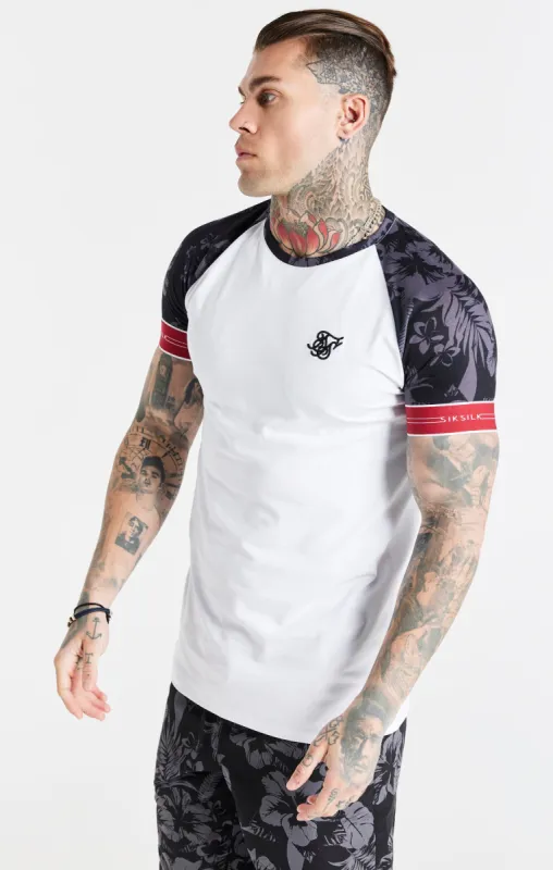 SikSilk S/S Hawaii Status Tech Tee - White & Black Hawaii made by Siksilk
