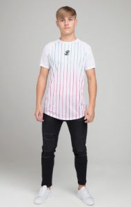 Illusive London Fade Stripe Tee - White sold by Siksilk