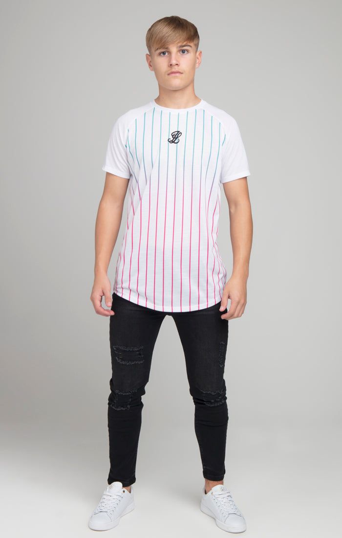 Illusive London Fade Stripe Tee - White sold by Siksilk product image thumbnail 3
