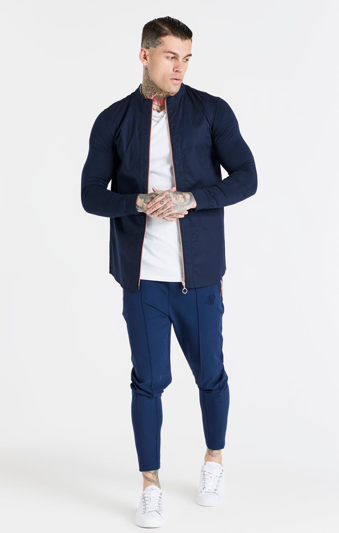 SikSilk L/S Zip Shirt - Navy sold by Siksilk product image thumbnail 6
