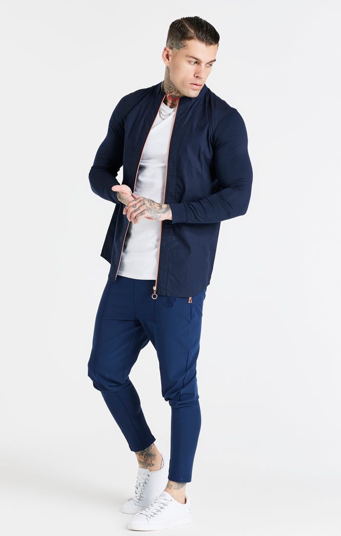 SikSilk L/S Zip Shirt - Navy sold by Siksilk product image thumbnail 7