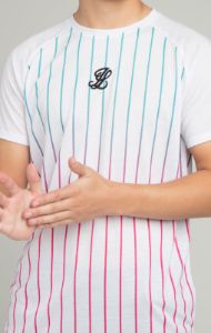 Illusive London Fade Stripe Tee - White sold by Siksilk