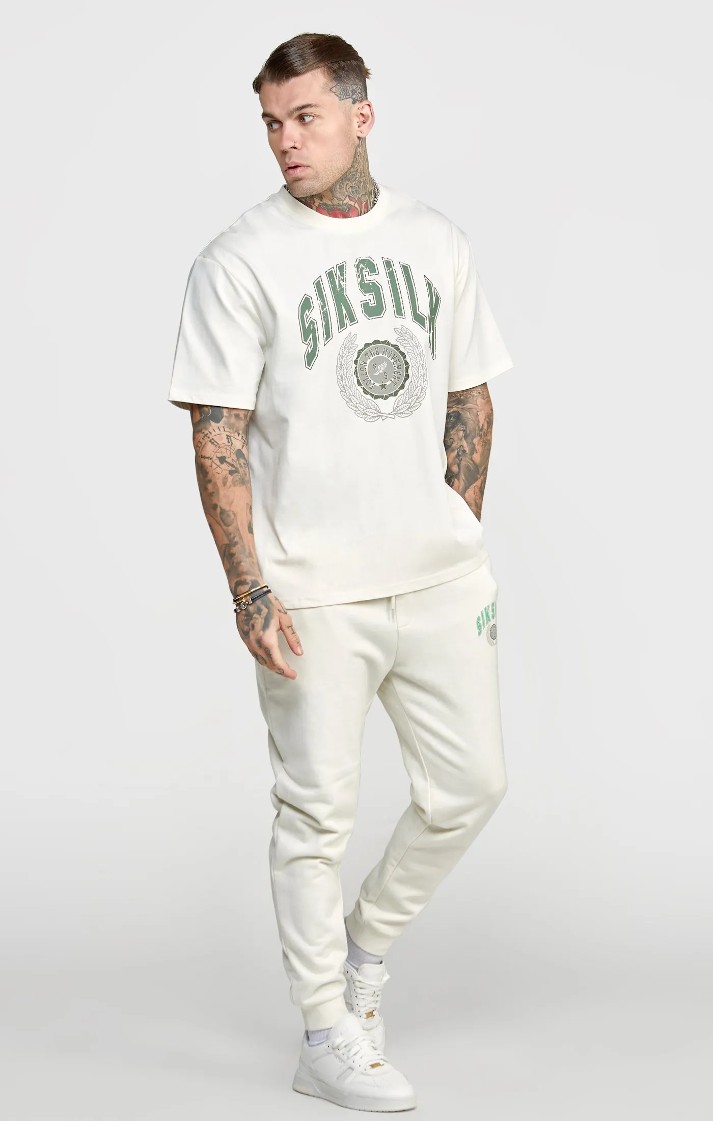 Ecru Oversized Graphic T-Shirt sold by Siksilk product image thumbnail 4
