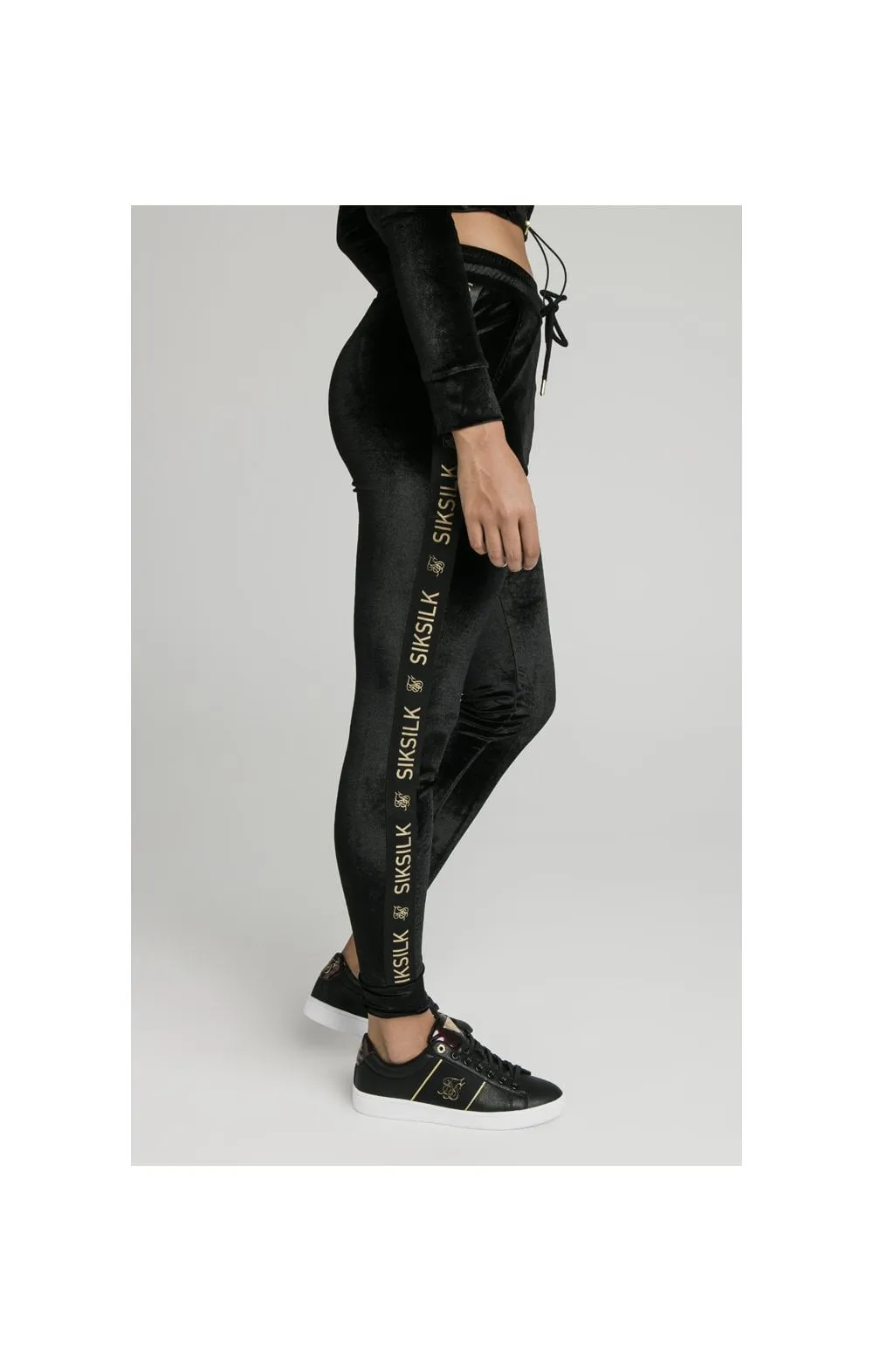 SikSilk Velour Joggers - Black & Gold sold by Siksilk product image thumbnail 4