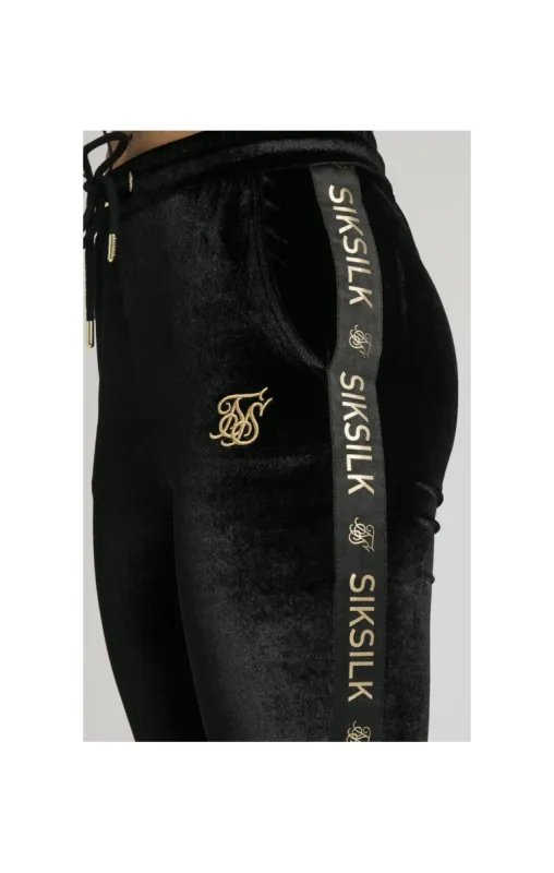 SikSilk Velour Joggers - Black & Gold sold by Siksilk