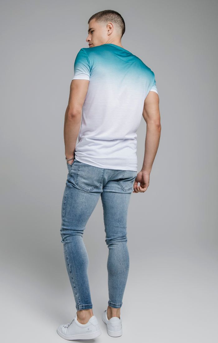 Teal Embroidered Muscle Fit T-Shirt sold by Siksilk product image thumbnail 2